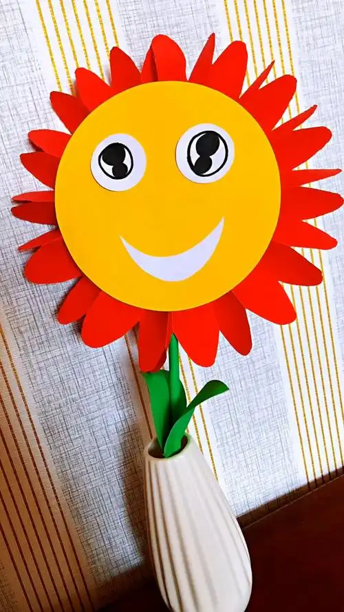 卡通版向日葵97折纸手工!