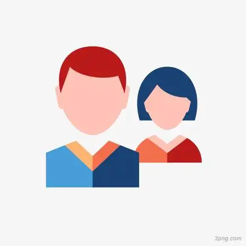 卡通男女头像png素材透明免抠图片-其他元素