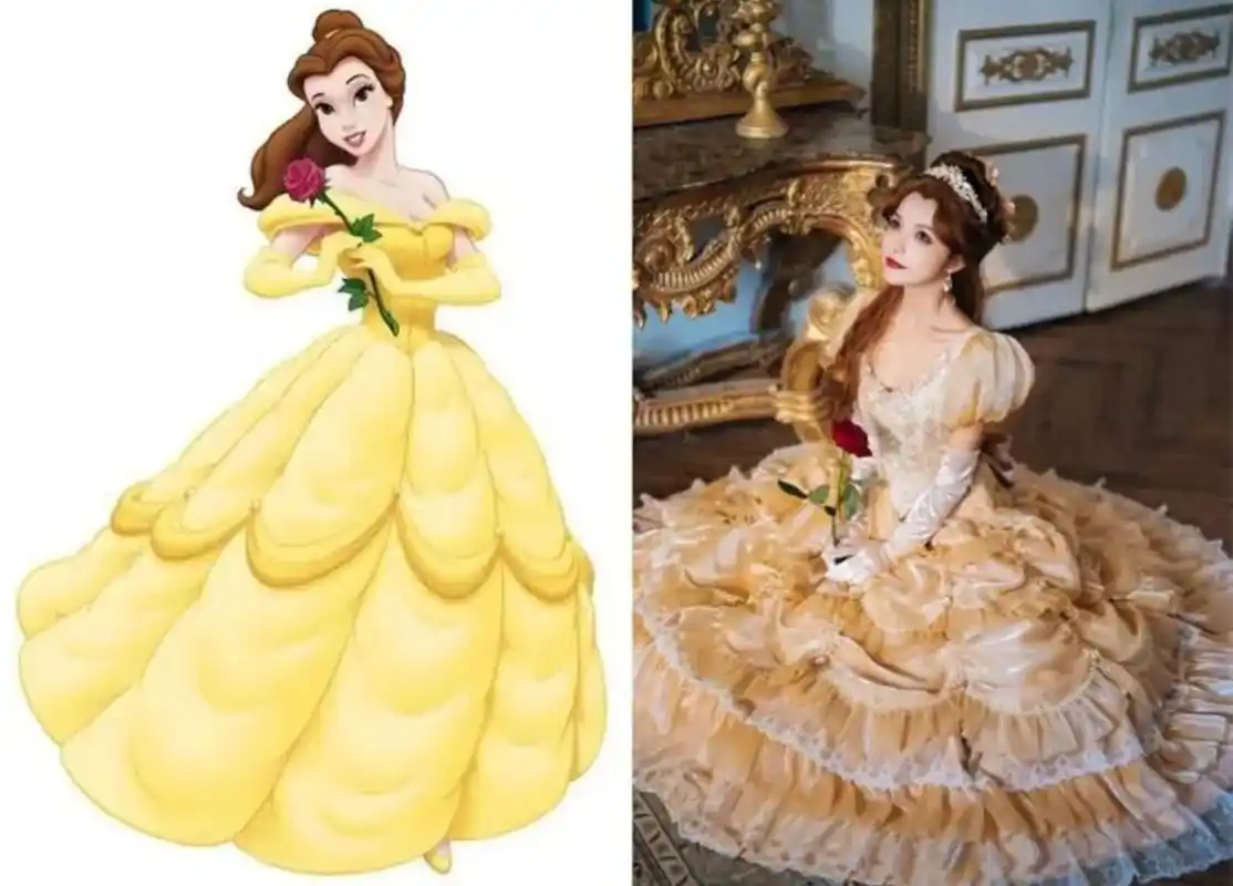 当迪士尼公主穿上"洛丽塔",白雪公主很普通,灰姑娘像变了个人