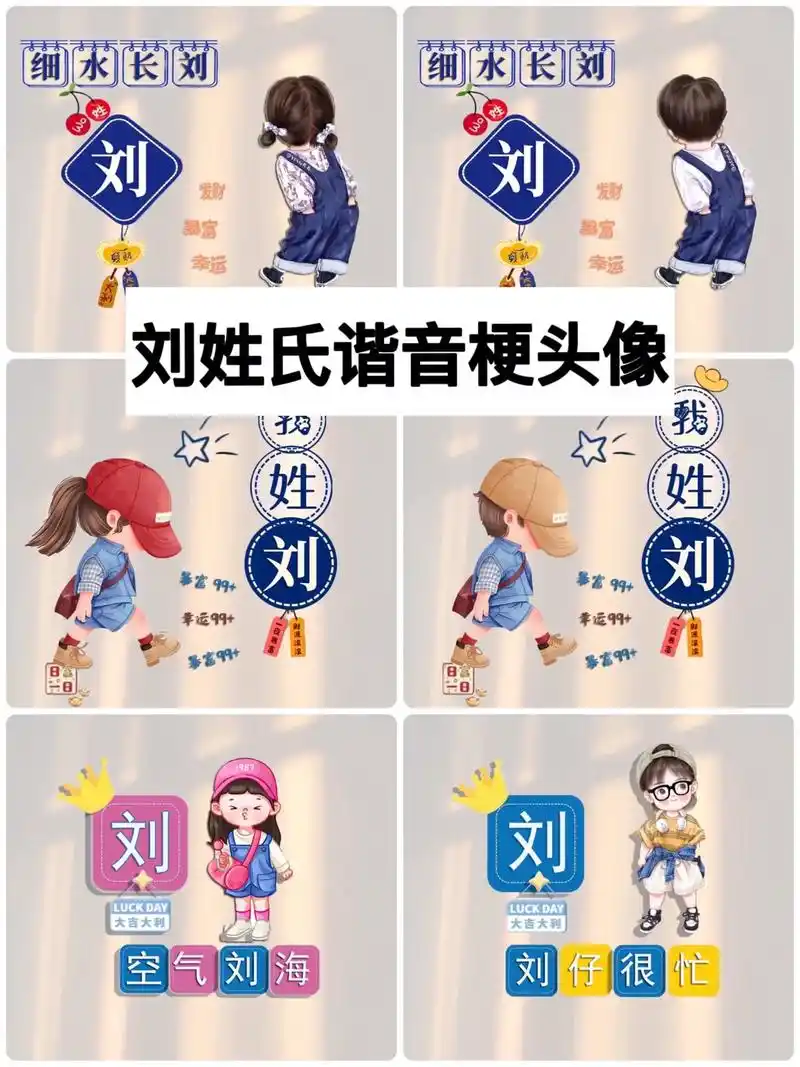 刘姓头像,刘姓谐音网名 #百家姓 #姓氏谐音梗 #头像定制  - 抖音