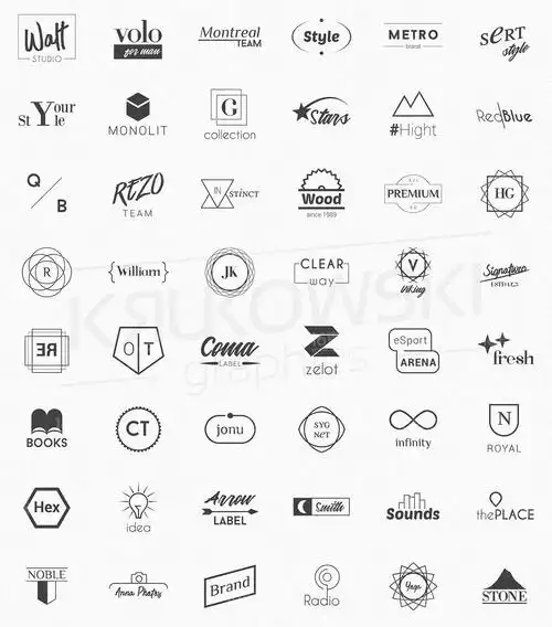 100个简约logo设计模板psd分层素材