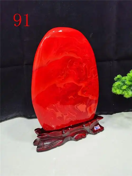 精品南非奇石鸡血红红碧玉新疆彩玉石摆件上水石泰山石红色石头红色