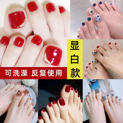大脚趾甲美甲贴片夏季2021新款脚指甲片美甲夏天可拆卸显白防水
