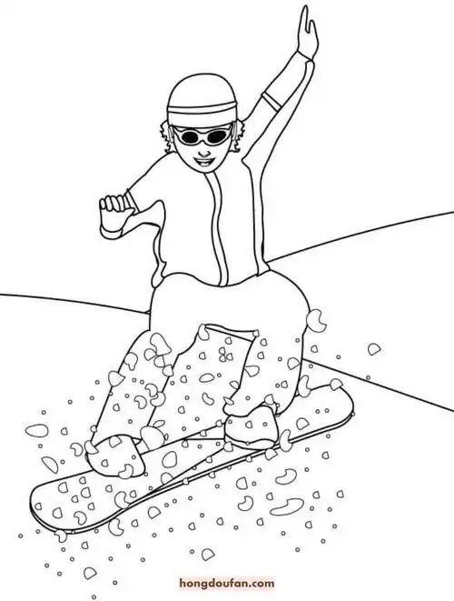 10张冬奥会五环标志运动员滑雪滑冰卡通简笔画