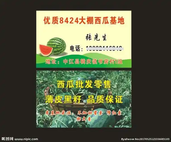 西瓜名片设计图__名片卡片_广告设计_设计图库_昵图网nipic.com