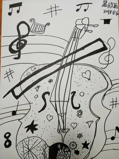 写生线描——《小提琴》