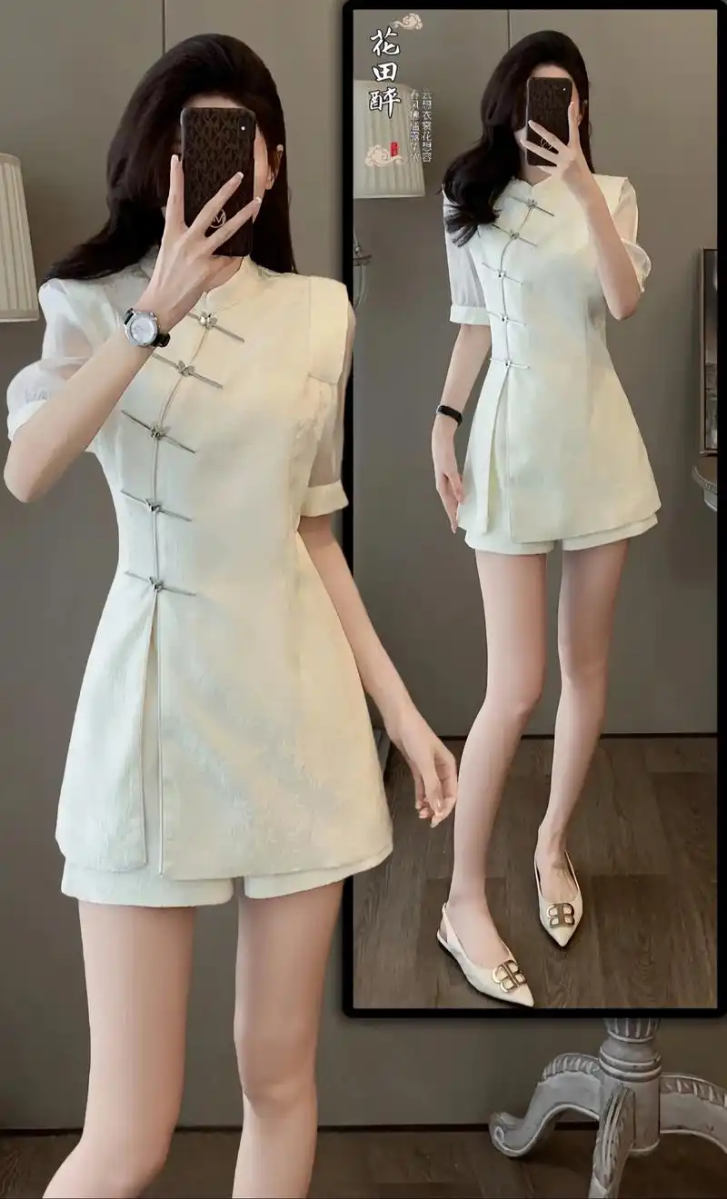 ootd|夏季新中式改良旗袍套装