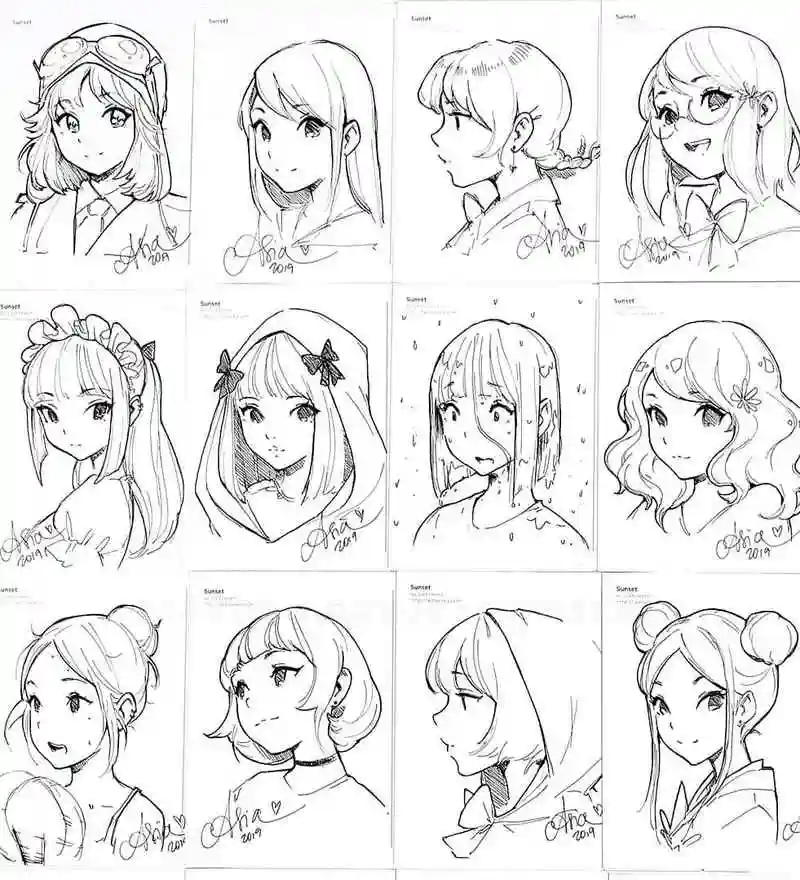 精致的动漫人物线稿图高清,初学者最爱的动漫人物临摹素材