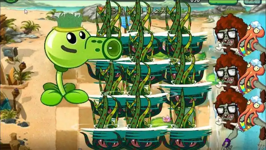 植物大战僵尸π版:缠绕海草登场,水中无敌!