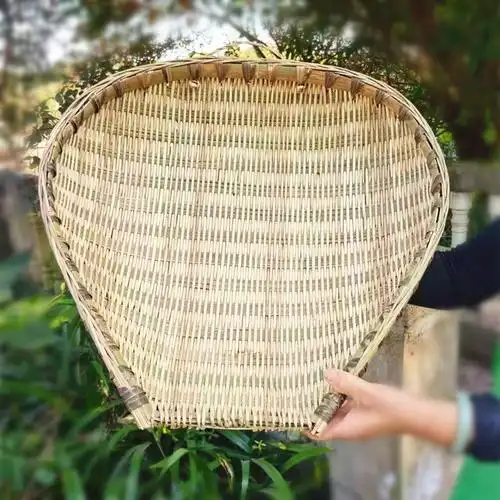 四川竹编筲箕簸箕家用竹制品竹筛子淘米沥米洗菜晾晒收纳竹篮火锅 26*