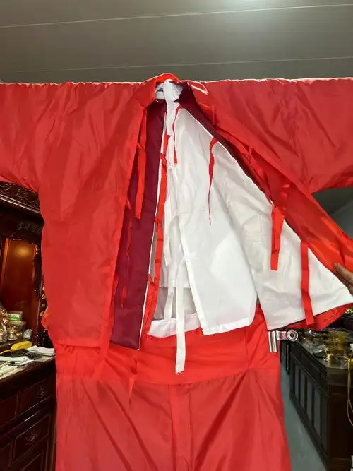 神像内衣佛衣套装加棉穿凤袍龙袍里面的衣服寺庙还愿神衣三件套红