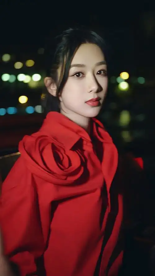 暗夜中最火辣的95红色真好看#杨紫午夜巴黎红玫瑰