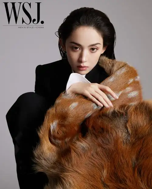 娜扎湿发红唇妆##娜扎wsj一月刊封面##wsj新刊