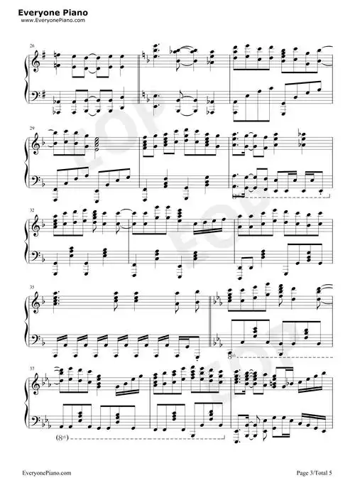 憧憬と尸の道钢琴谱-linked horizon-看谱啦