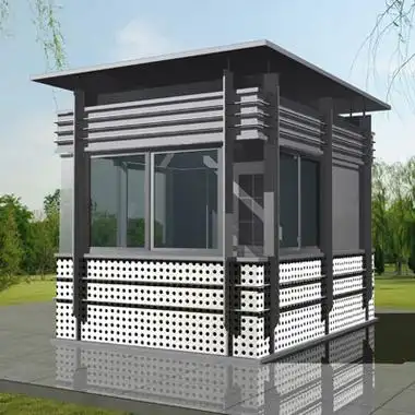 不锈钢学校岗亭福州不锈钢户外保安岗亭设计效果图