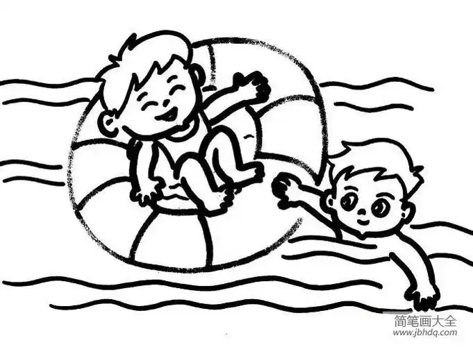 幼儿学画人物 游泳的小男孩小男孩简笔画-简笔画大全