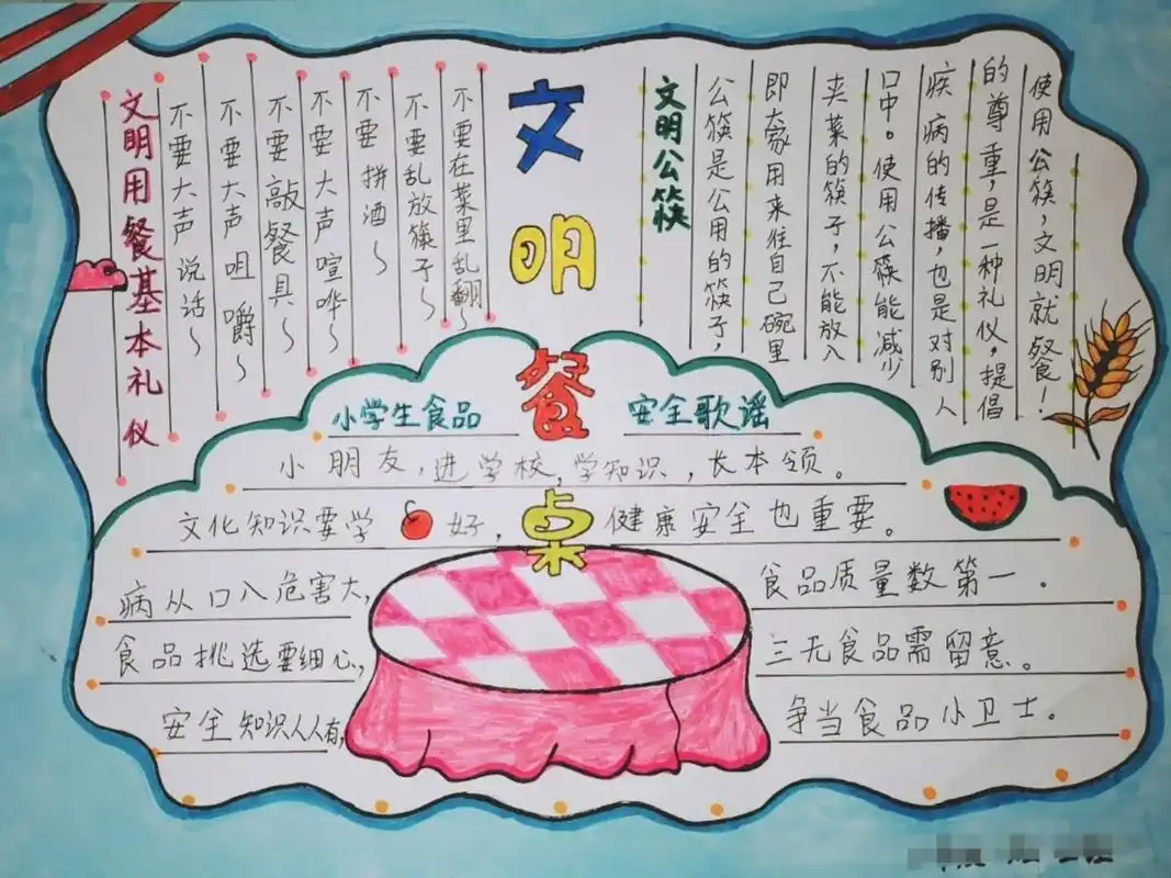 文明餐桌手抄报 文明餐桌手抄报