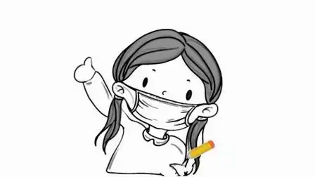 35秒教会你画出1个戴口罩的小女孩