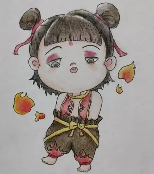 哪吒儿童简笔画步骤画法教程