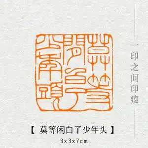 【莫等闲白了少年头】国展考级书画闲章成品章压角手工篆刻印章