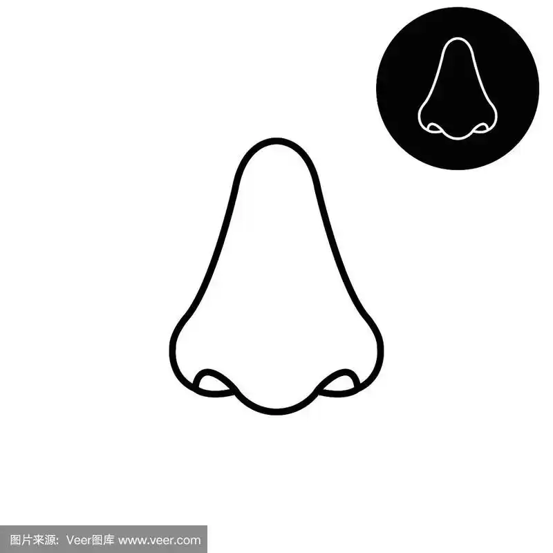 鼻子-白色矢量图标