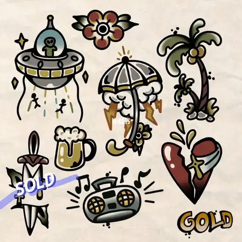 一些小图手稿西安纹身oldschool