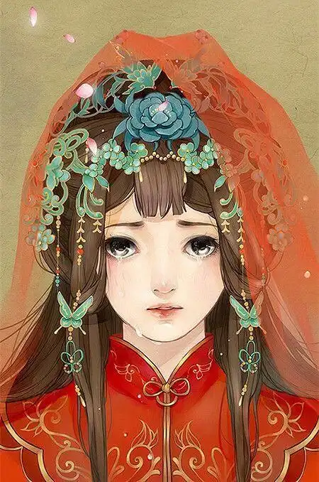 动漫新娘壁纸 白纱如雪 红衣似火 看古今嫁衣大碰撞