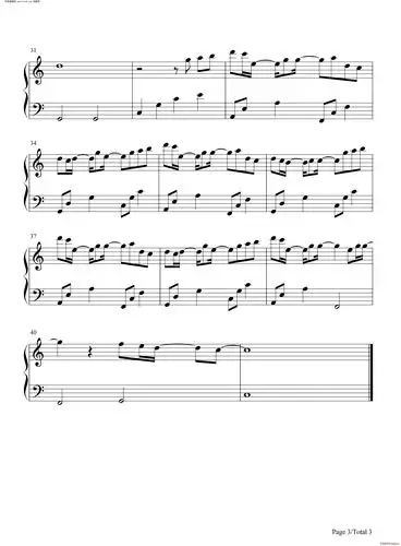 追光者 c调简单版(钢琴谱)3