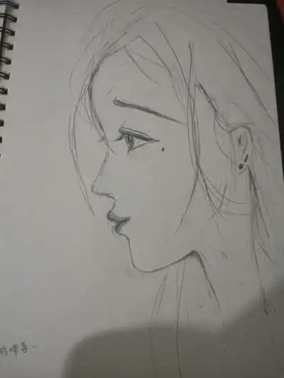 女生侧脸怎么画