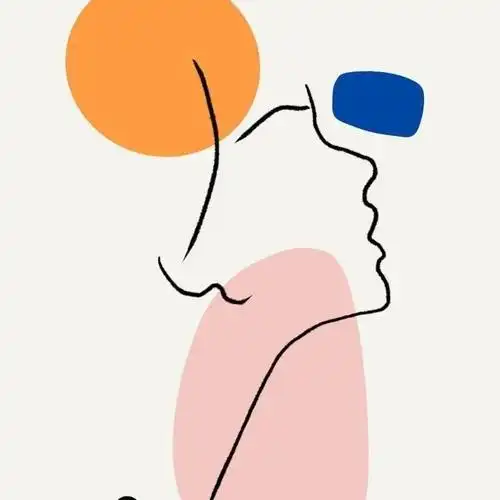 头像极简线条抽象艺术