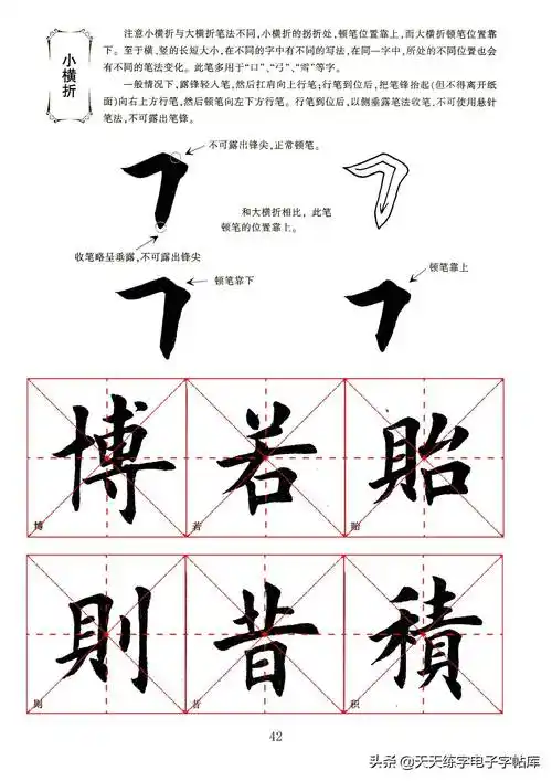 田英章毛笔楷书字帖基本笔画的书写,一边看一边练!收藏转发_举报