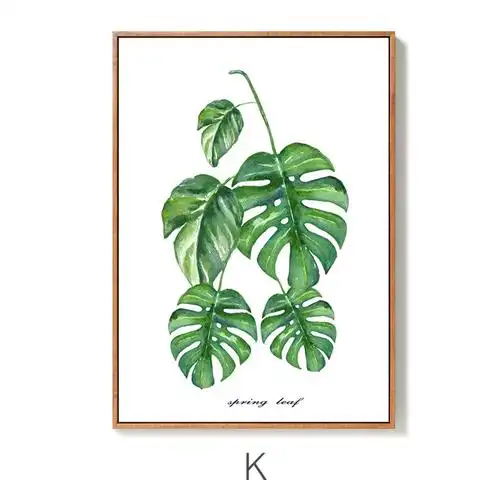 绿植小清新绿色植物装饰画 家居挂画北欧玄关客厅有框画e