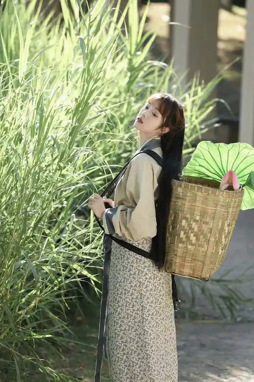 采荷的少女小清新女生唯美手机壁纸