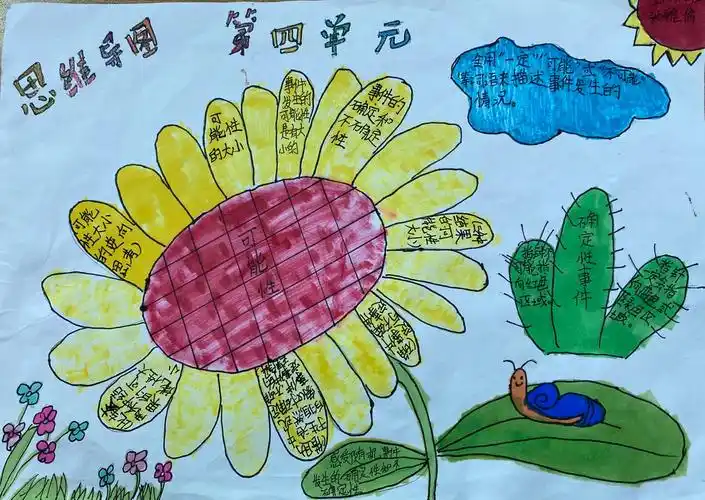 海口市龙峰实验小学五年级数学第四单元《可能性》优秀思维导图作品展