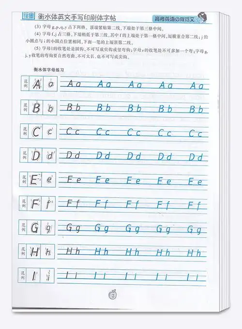 2020新版笔墨先锋衡水体英文手写印刷体字帖高考英语必背范文高一高二