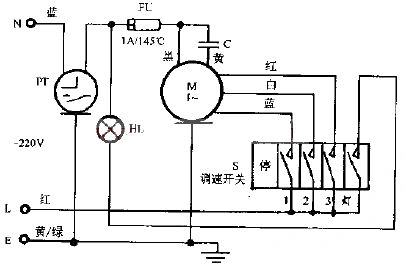 五条线是电机能调速的! 华生落地电扇接线图