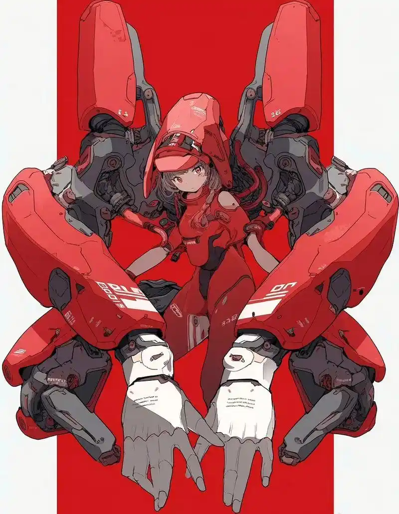 一组张力十足的机械义肢女孩插画欣赏,by nijijourney.