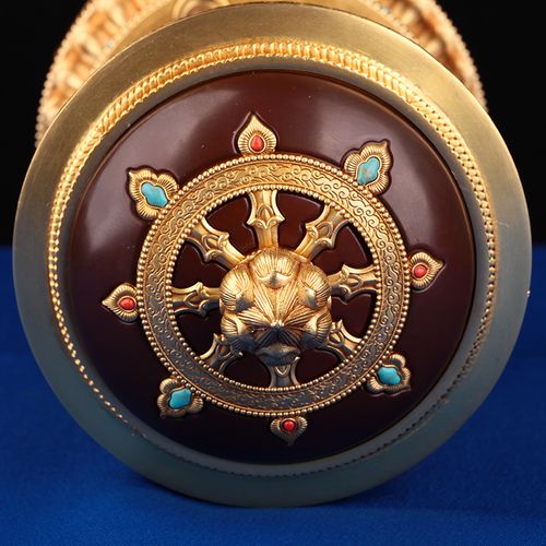 慧宝纯铜转经筒福慧骈臻轮电动动转轮黑檀木配饰其他