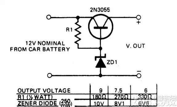简单12v转6v转换器电路