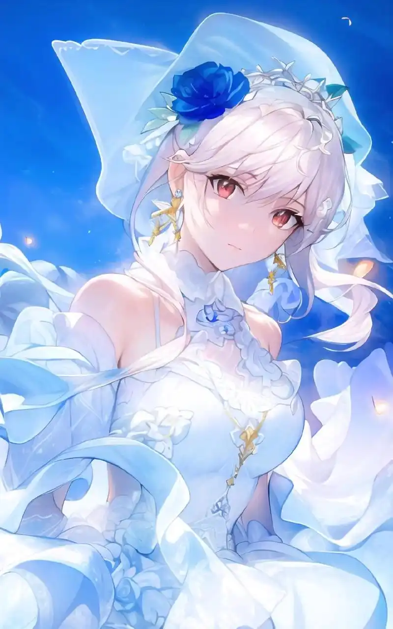 蓝色的诱惑#ai绘画 #二次元 #蓝色治愈系 #抖音小助手