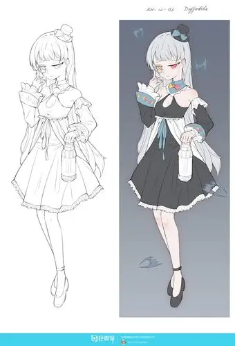 动漫人物衣服的画法学习训练 - rh-12-153 daffodils - 轻微课