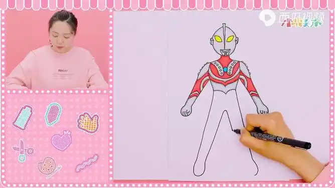 佐菲奥特曼快来一起画吧简笔画儿童画卡通画少儿美术