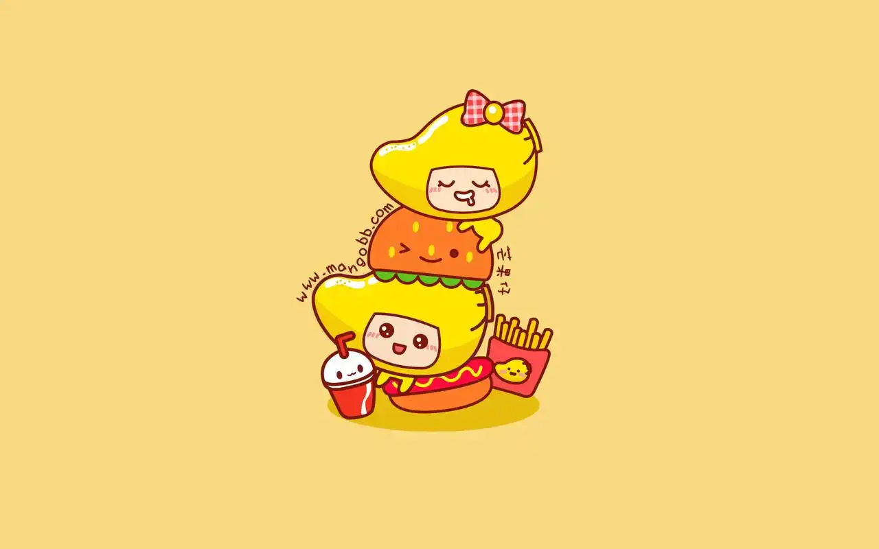 精选可爱简约的手绘卡通芒果仔高清电脑桌面壁纸下载第二辑