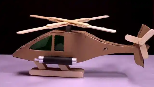 硬纸板儿童手工制作方法_直升飞机diy制作教程