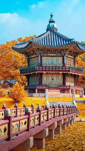 韩国,景福宫,旅游胜地,特色建筑,手机壁纸韩国景福宫