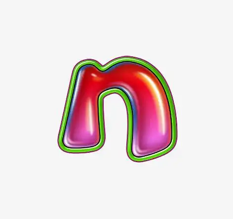 渐变红圆字母n