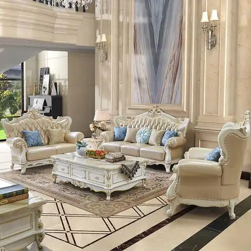 欧式沙发真皮实木沙发轻奢小户型简约客厅123组合新古典别墅家具