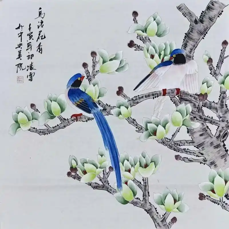 四尺斗方工笔花鸟桃子,荷花,孔雀.#国画 #字画装裱 #画画 - 抖音
