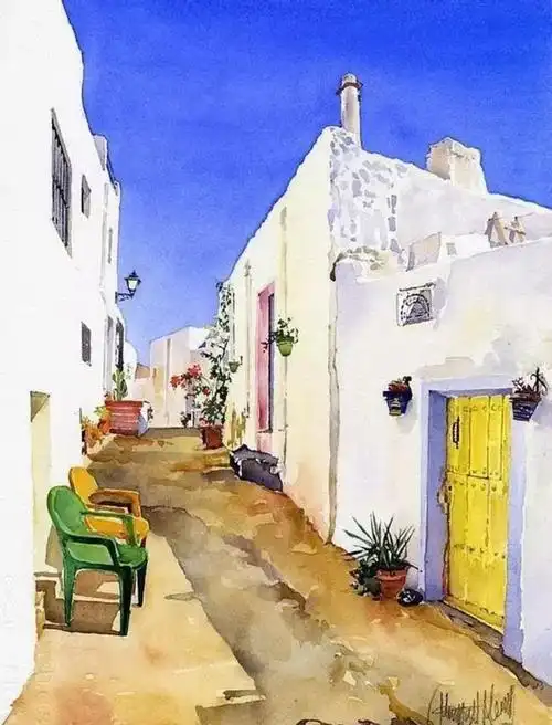 玛格丽特·玛丽 margaret merry 油画风景大海帆船城市街道乡村庭院