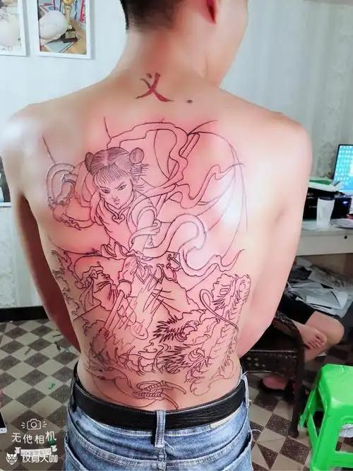 哪吒线条_纹身图案手稿图片_杜慧的纹身作品集